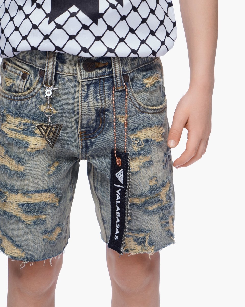 Kids Incise Jorts Vintage Wash - Valabasas