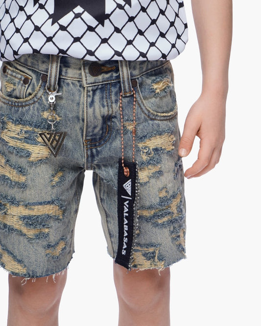 Kids Incise Jorts Vintage Wash - Valabasas