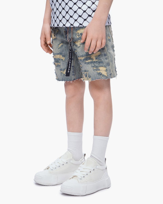Kids Incise Jorts Vintage Wash - Valabasas