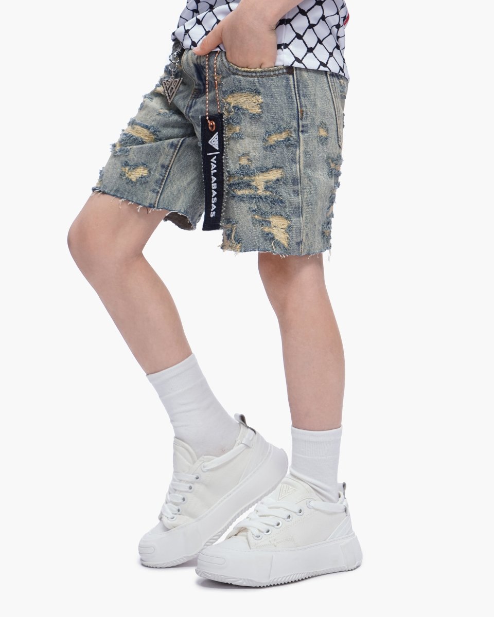 Kids Incise Jorts Vintage Wash - Valabasas