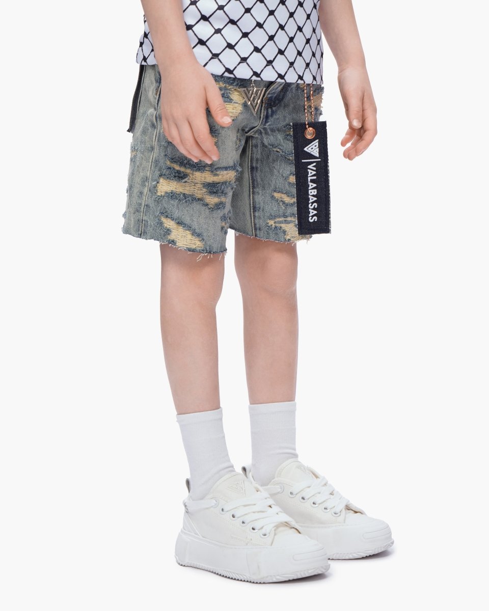 Kids Incise Jorts Vintage Wash - Valabasas