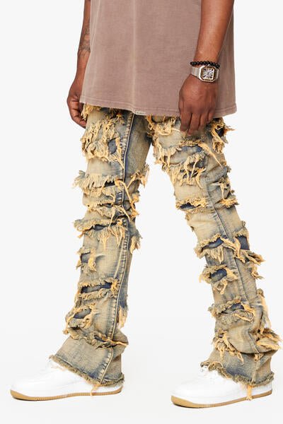 KIDS "INFERNO" STACKED JEANS LIGHT VINTAGE WASH - Valabasas