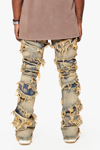 KIDS "INFERNO" STACKED JEANS LIGHT VINTAGE WASH - Valabasas
