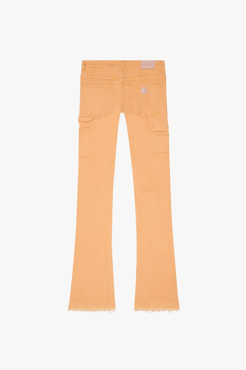KIDS "JR. EXTENDO" DENIM STACKED JEANS LIGHT ORANGE - Valabasas