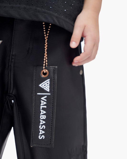 Kids Jr.Shorts Black Leather - Valabasas