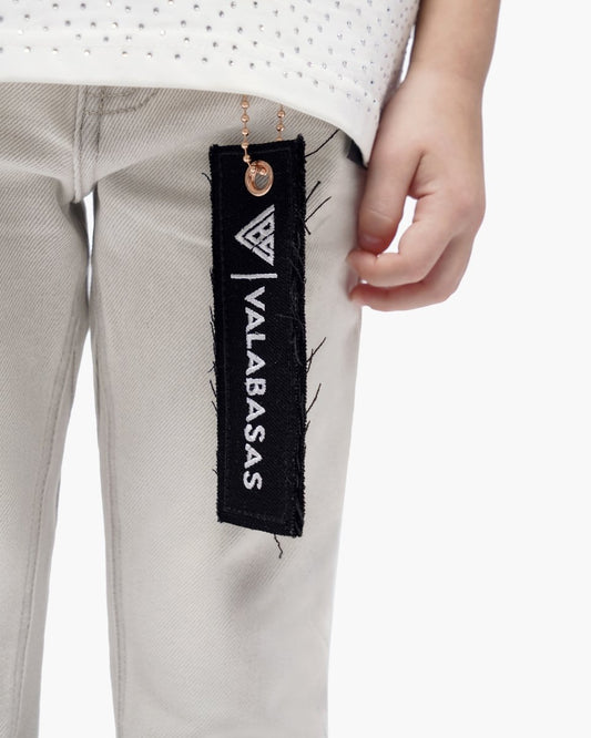 Kids Jr.Stacked Snow Grey Jeans - Valabasas