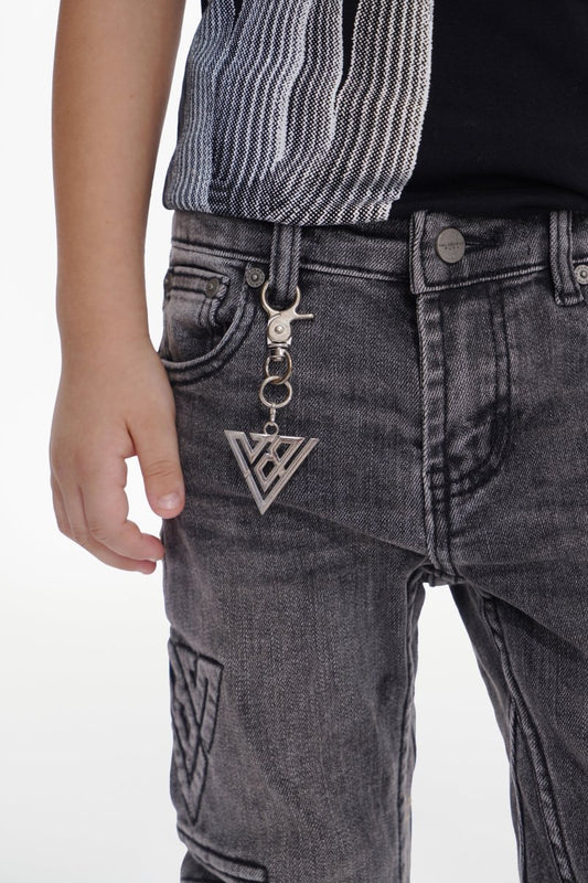 Kids Lore Grey Wash Stacked Jeans - Valabasas