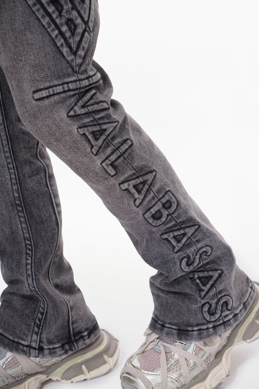 Kids Lore Grey Wash Stacked Jeans - Valabasas