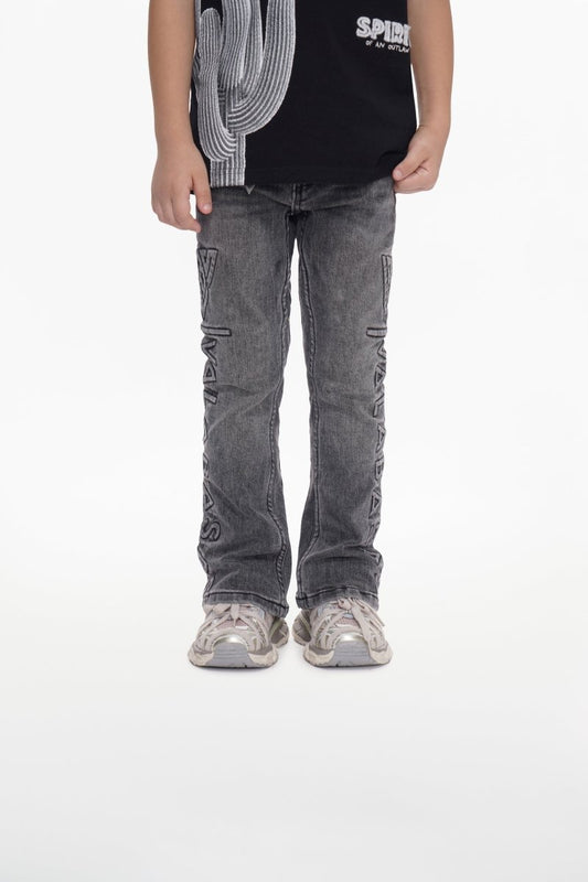 Kids Lore Grey Wash Stacked Jeans - Valabasas