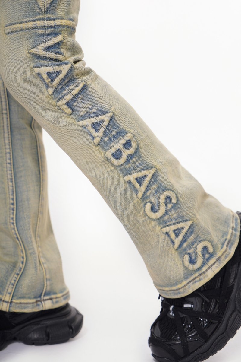 Kids Lore Light Vintage Blue Stacked Jeans - Valabasas
