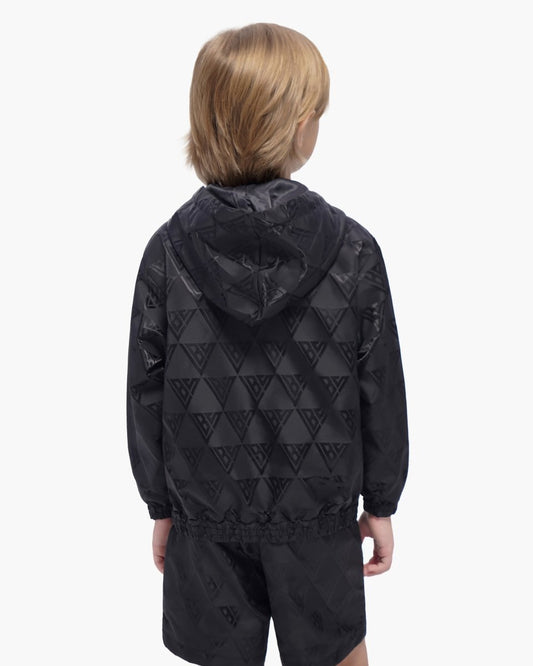 Kids Monogram 2.0 Black Windbreaker Jacket - Valabasas