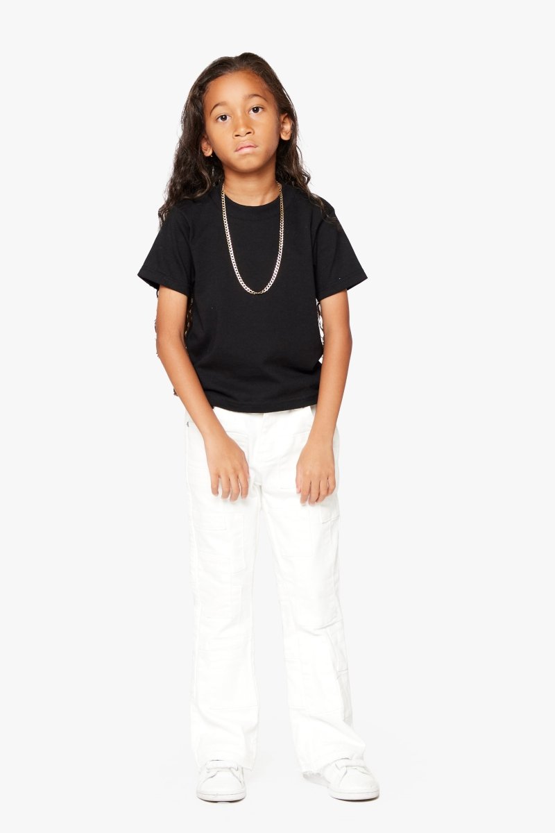 KIDS “MONTAGNE” STACKED FLARE WHITE - Valabasas