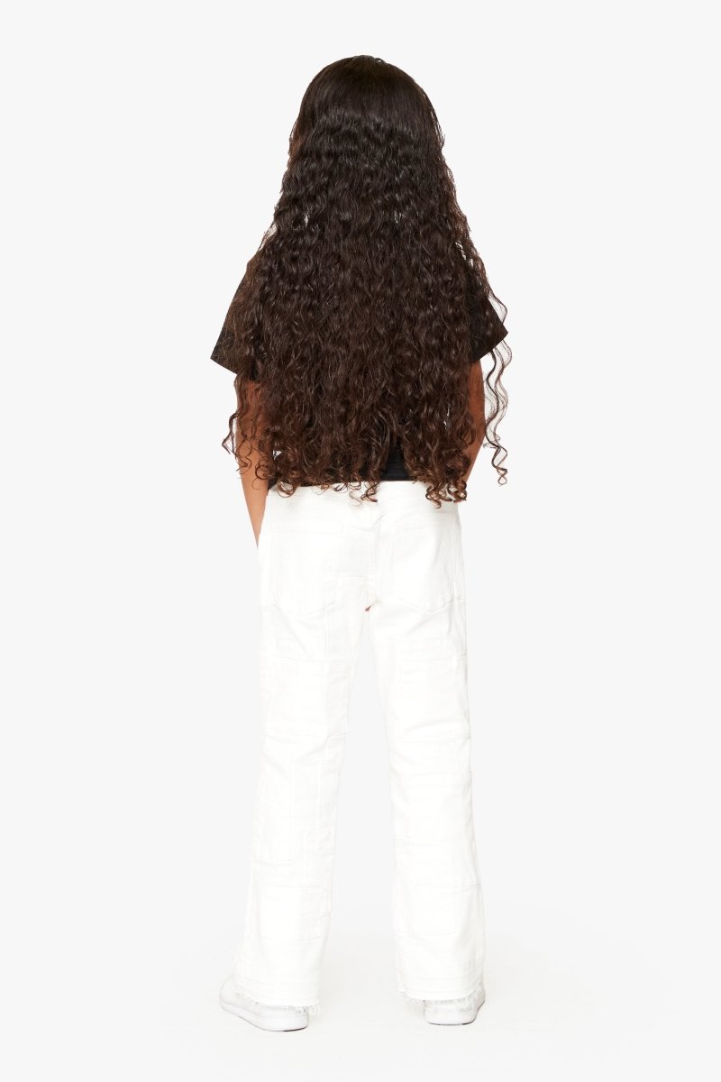 KIDS “MONTAGNE” STACKED FLARE WHITE - Valabasas