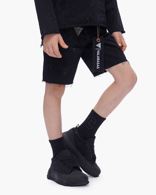 Kids Palace Black Jorts - Valabasas
