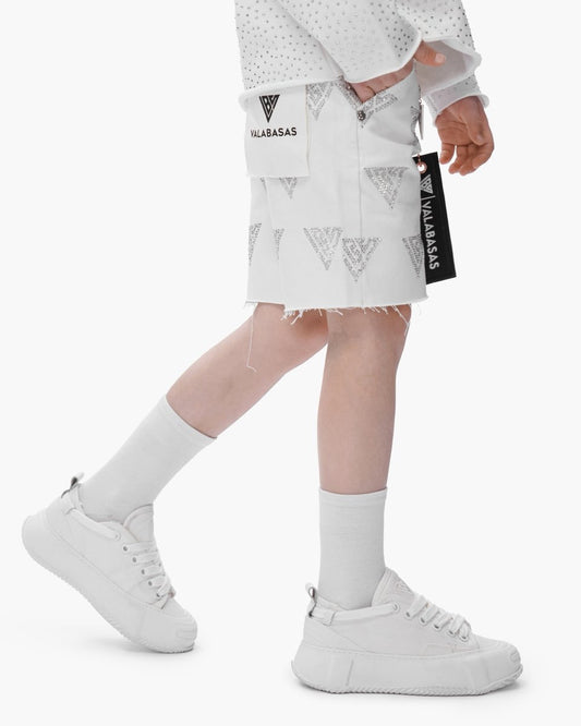 Kids Palace White Jorts - Valabasas