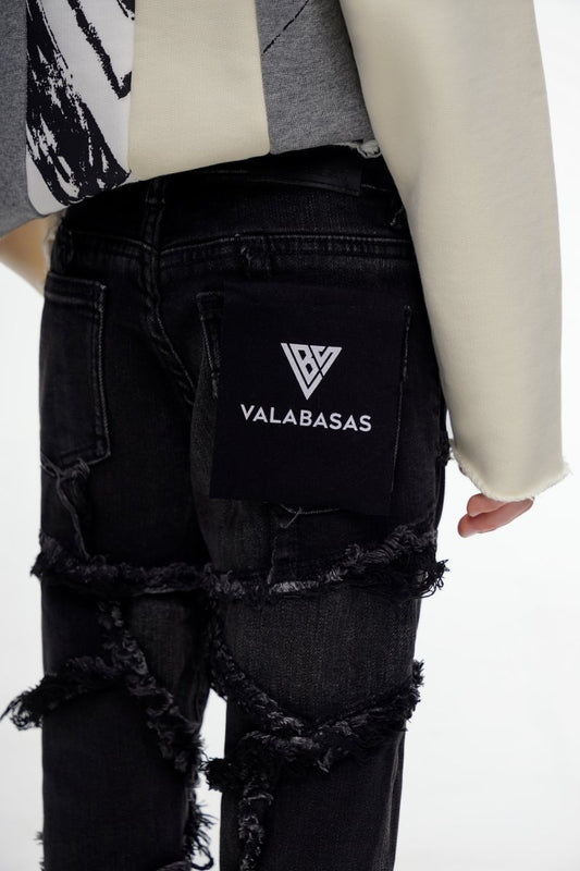 Kids Patchwork Stacked Black - Valabasas