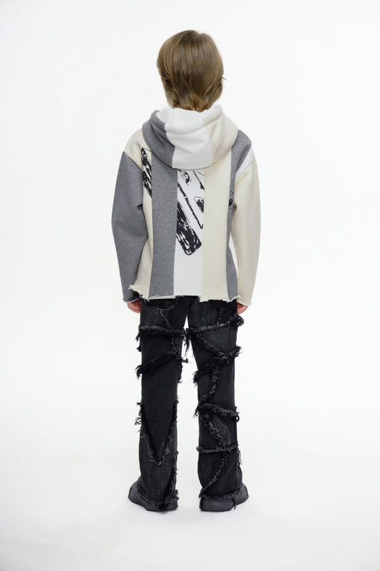 Kids Patchwork Stacked Black - Valabasas