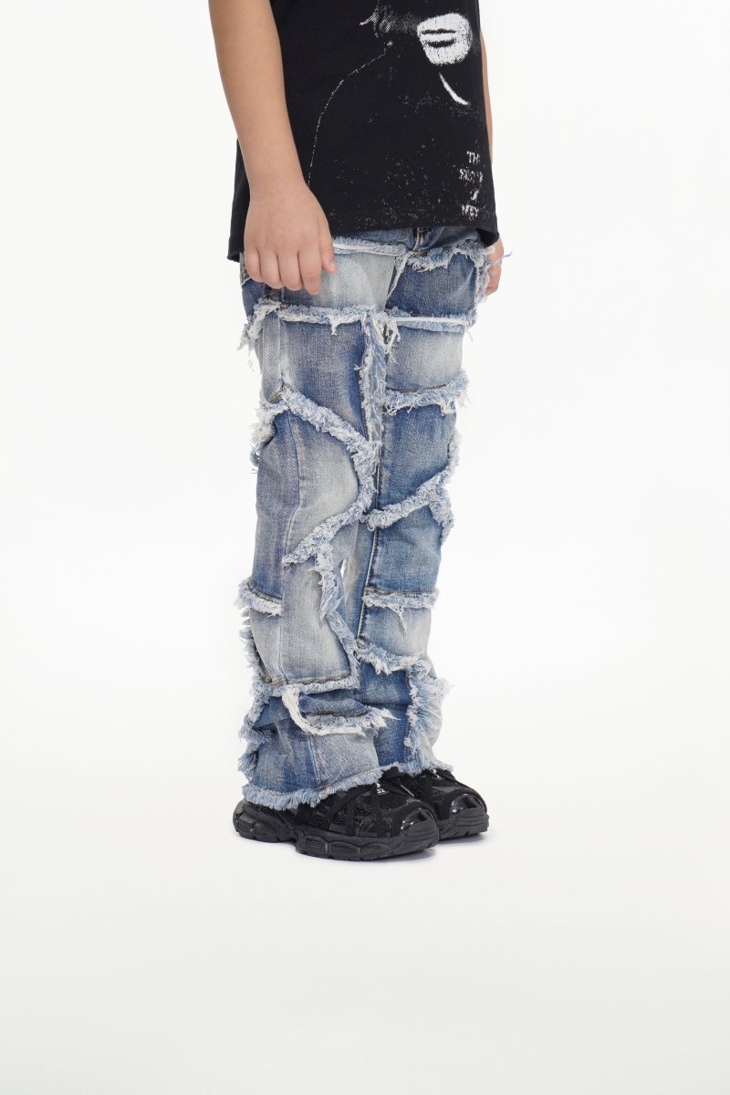 Kids Patchwork Stacked Blue Wash - Valabasas