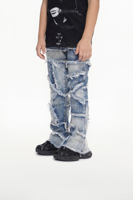 Kids Patchwork Stacked Blue Wash - Valabasas