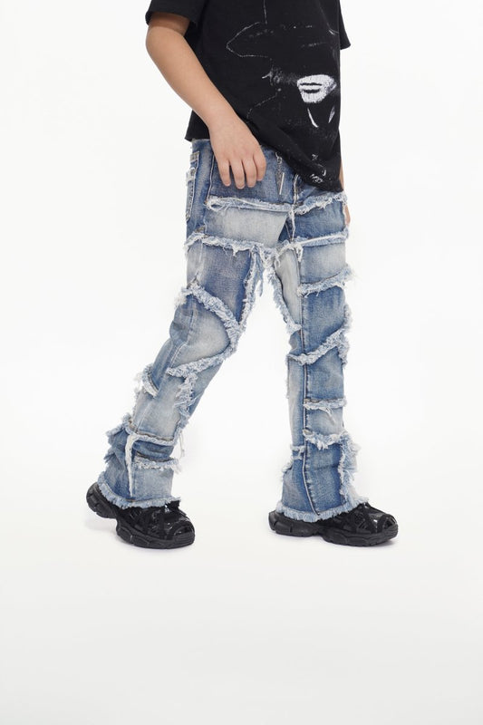Kids Patchwork Stacked Blue Wash - Valabasas
