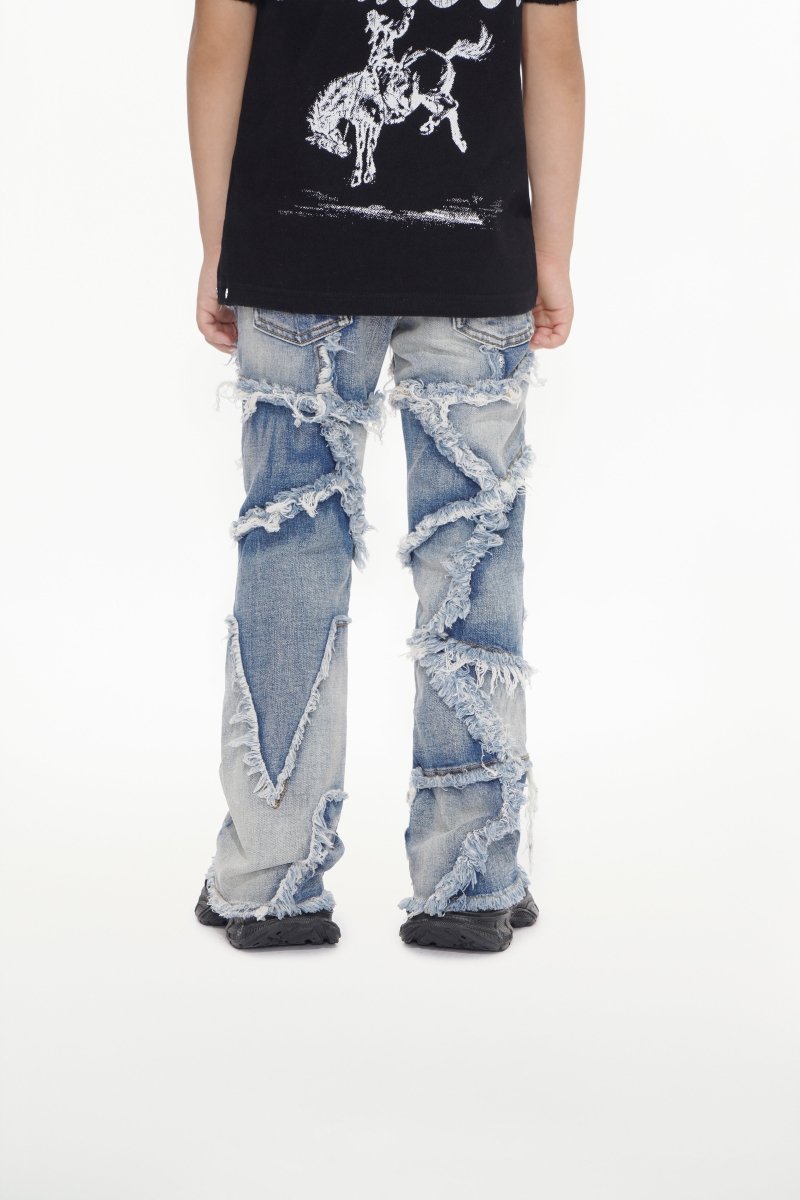 Kids Patchwork Stacked Blue Wash - Valabasas