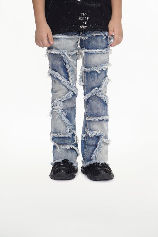 Kids Patchwork Stacked Blue Wash - Valabasas