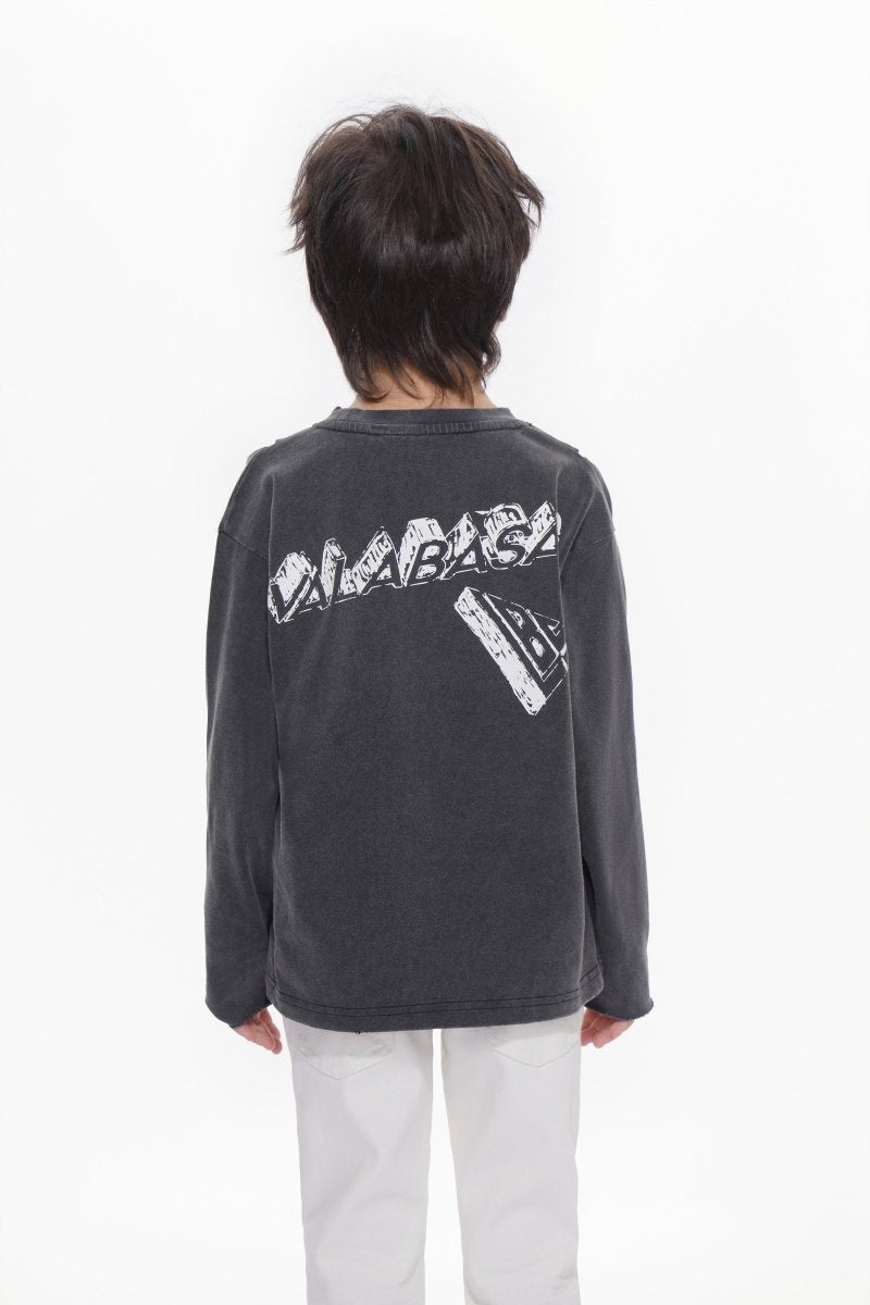 Kids Piece Sunfaded Black Tee - Valabasas