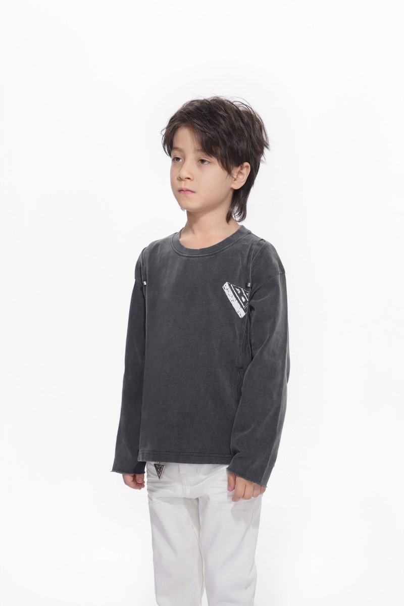 Kids Piece Sunfaded Black Tee - Valabasas