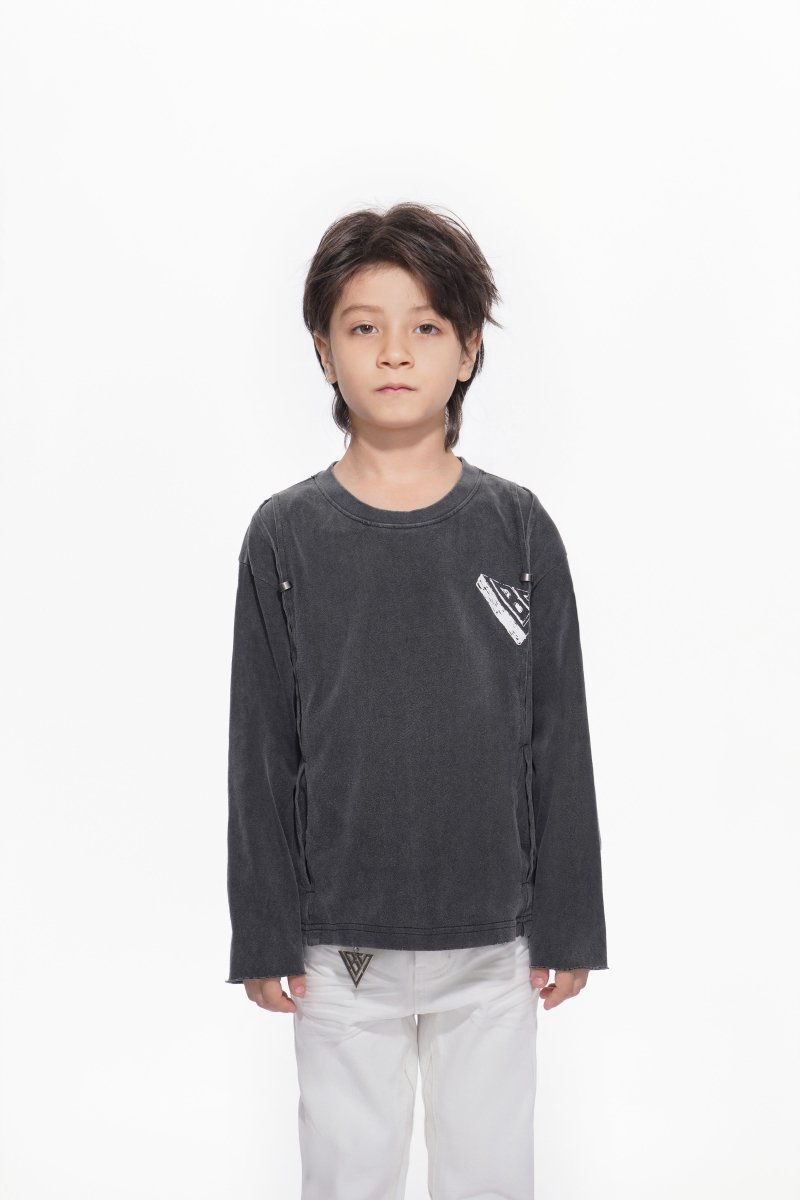 Kids Piece Sunfaded Black Tee - Valabasas