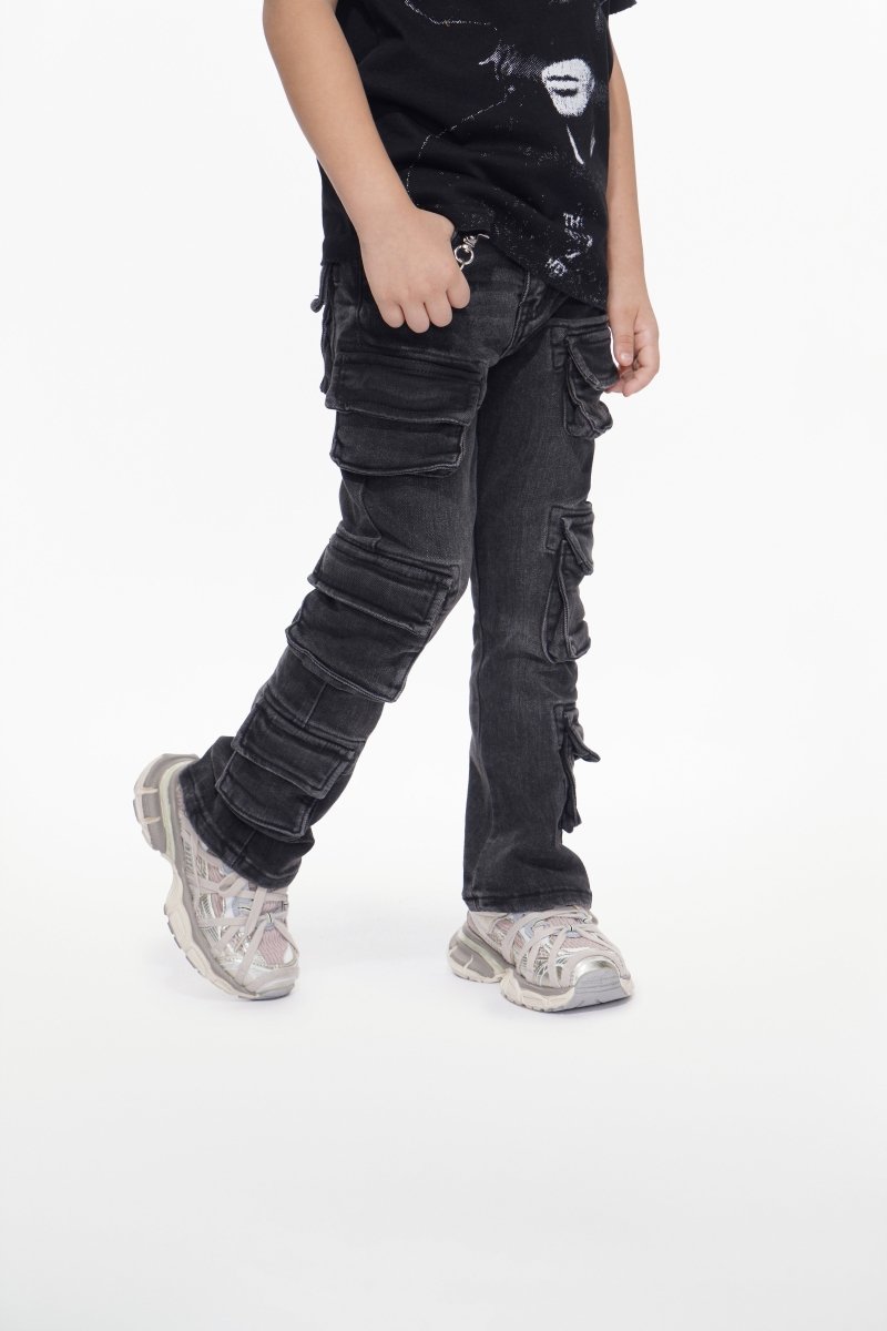 Kids Pinnacle Black / Grey Stacked - Valabasas