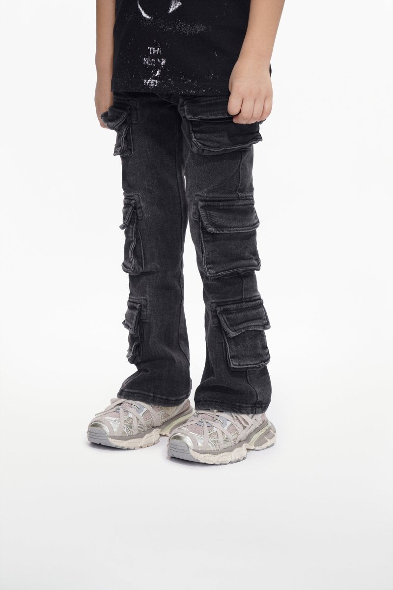 Kids Pinnacle Black / Grey Stacked - Valabasas