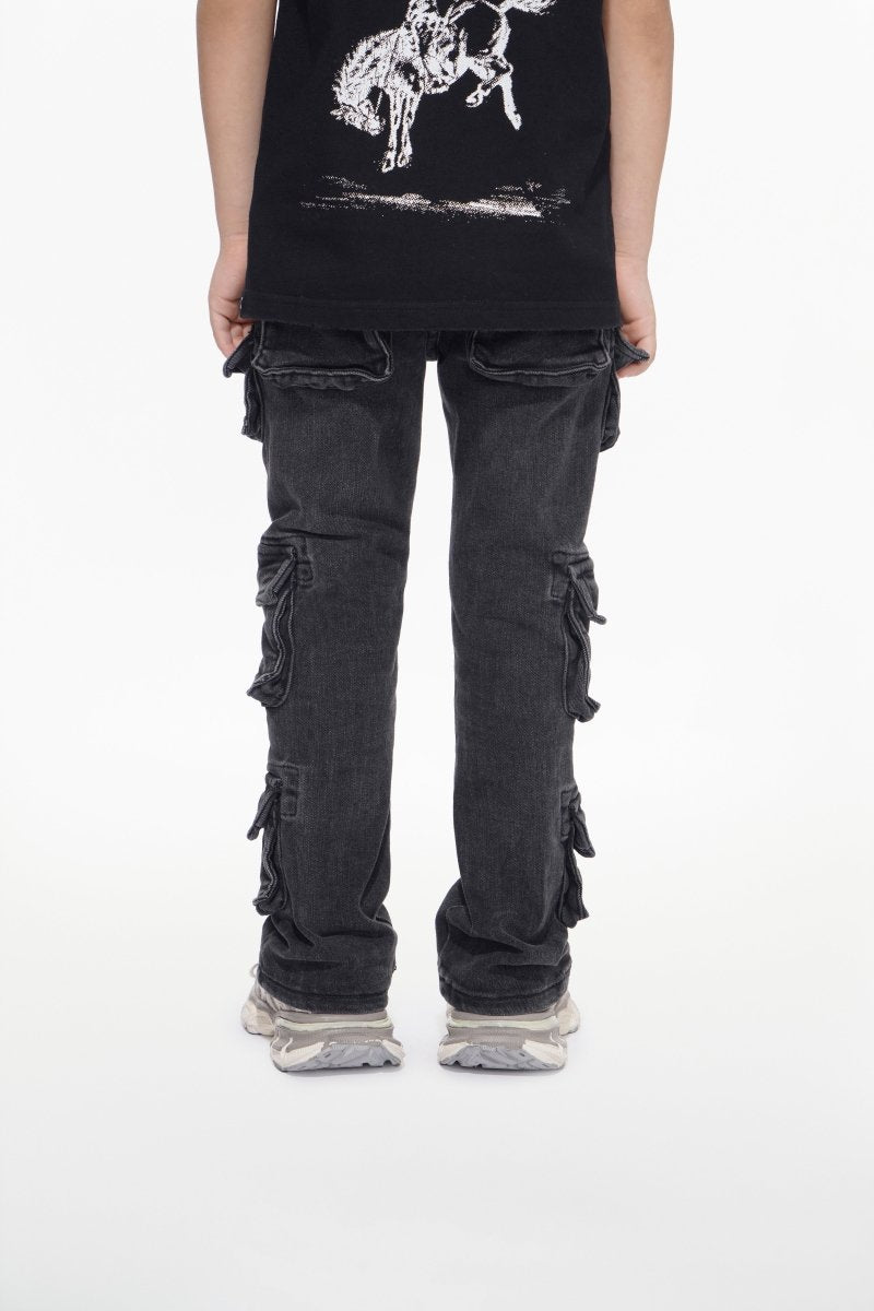 Kids Pinnacle Black / Grey Stacked - Valabasas