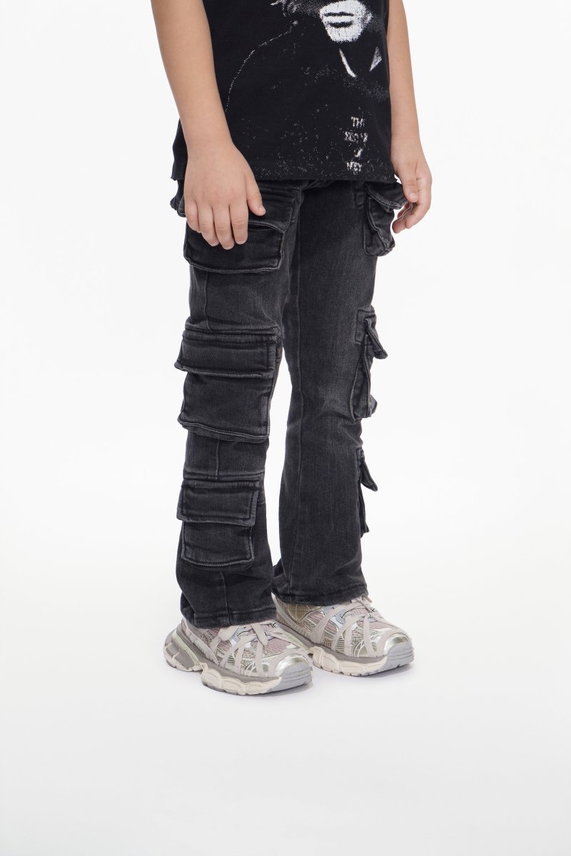 Kids Pinnacle Black / Grey Stacked - Valabasas