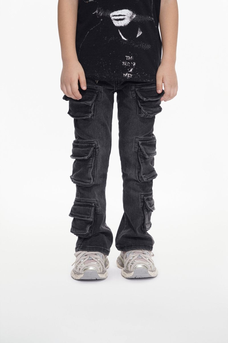 Kids Pinnacle Black / Grey Stacked - Valabasas