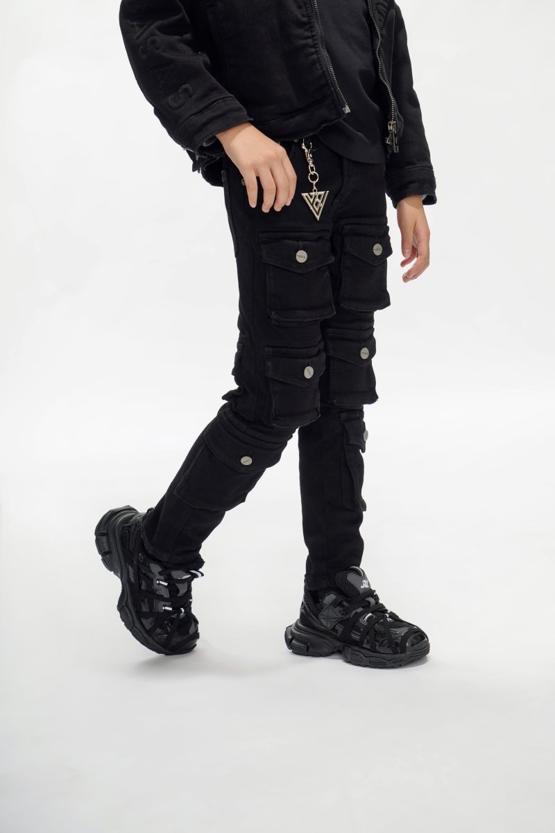 Kids Pocros Black Stacked - Valabasas
