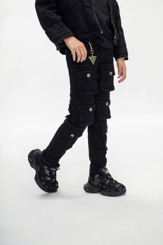 Kids Pocros Black Stacked - Valabasas