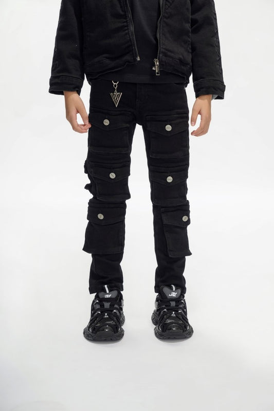 Kids Pocros Black Stacked - Valabasas