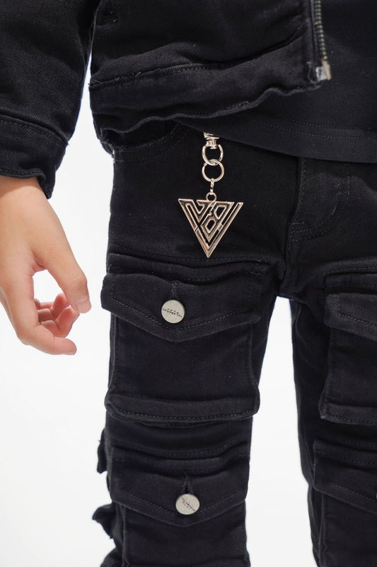 Kids Pocros Black Stacked - Valabasas