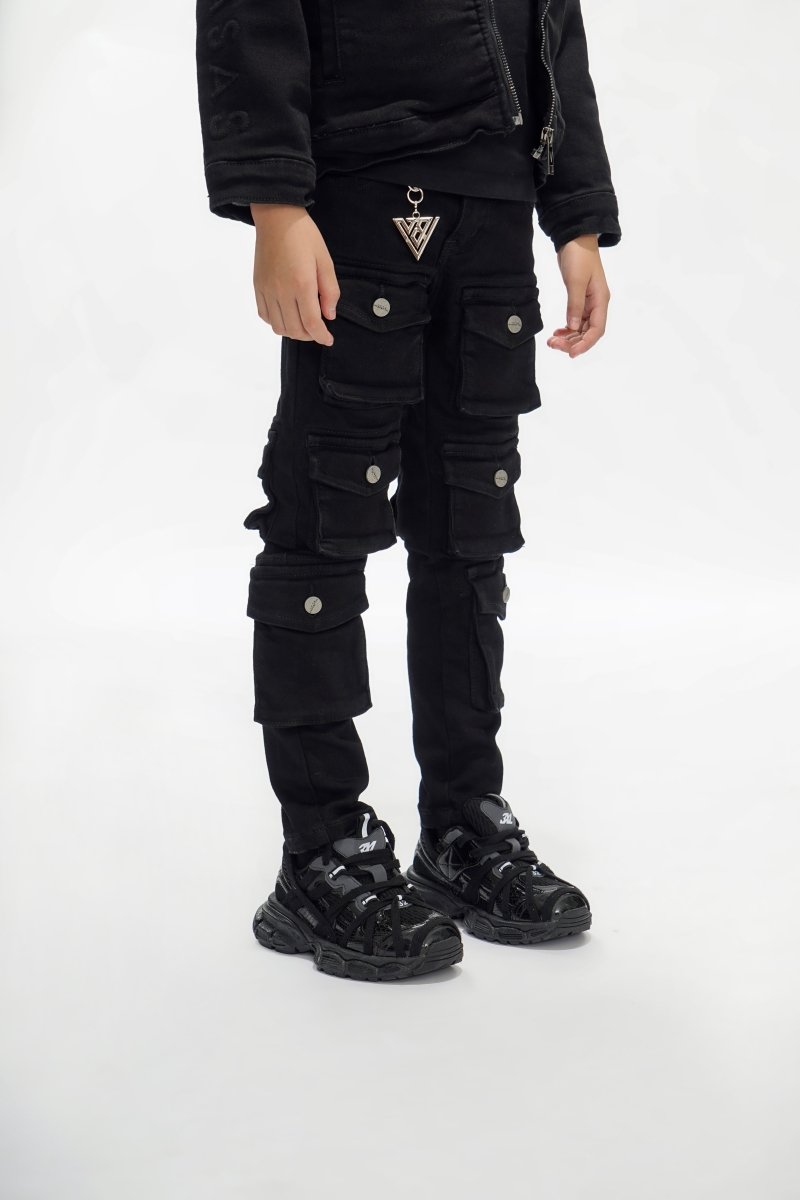 Kids Pocros Black Stacked - Valabasas