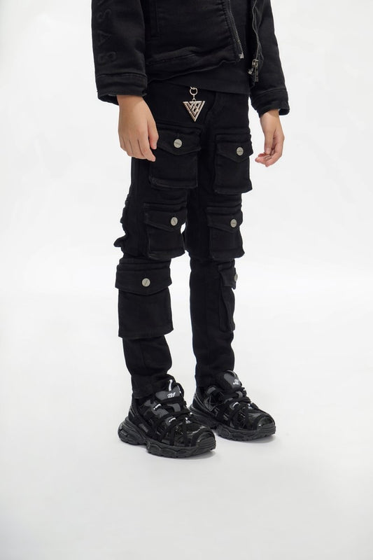 Kids Pocros Black Stacked - Valabasas