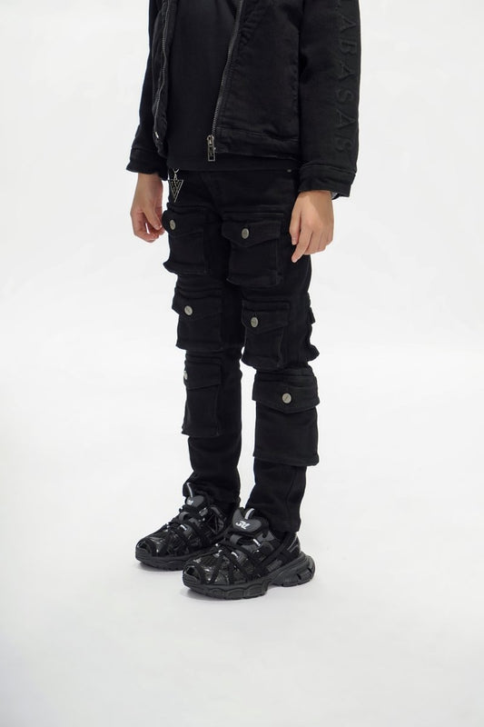 Kids Pocros Black Stacked - Valabasas
