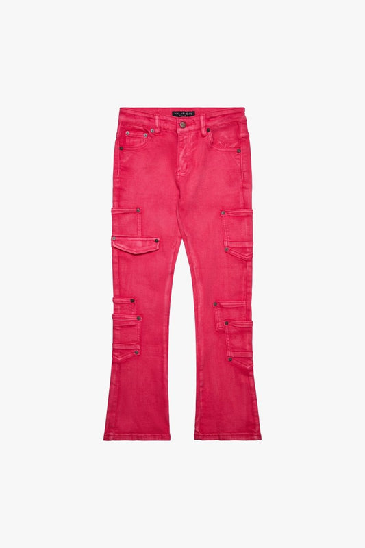 KIDS "POCROS" STACKED DENIM RED - Valabasas