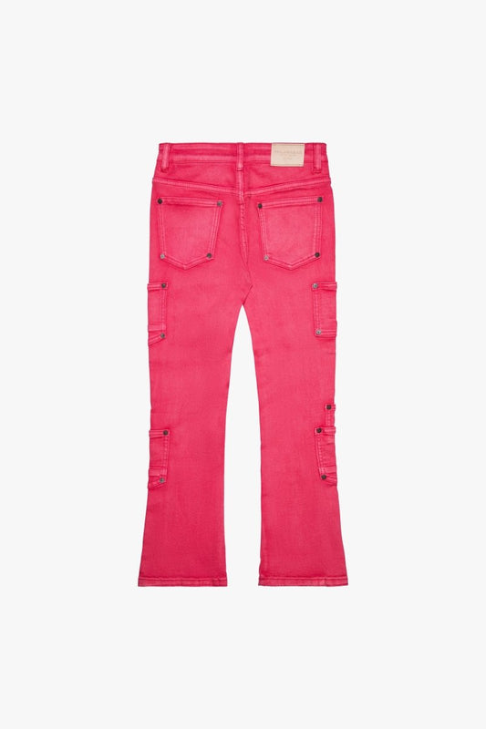 KIDS "POCROS" STACKED DENIM RED - Valabasas