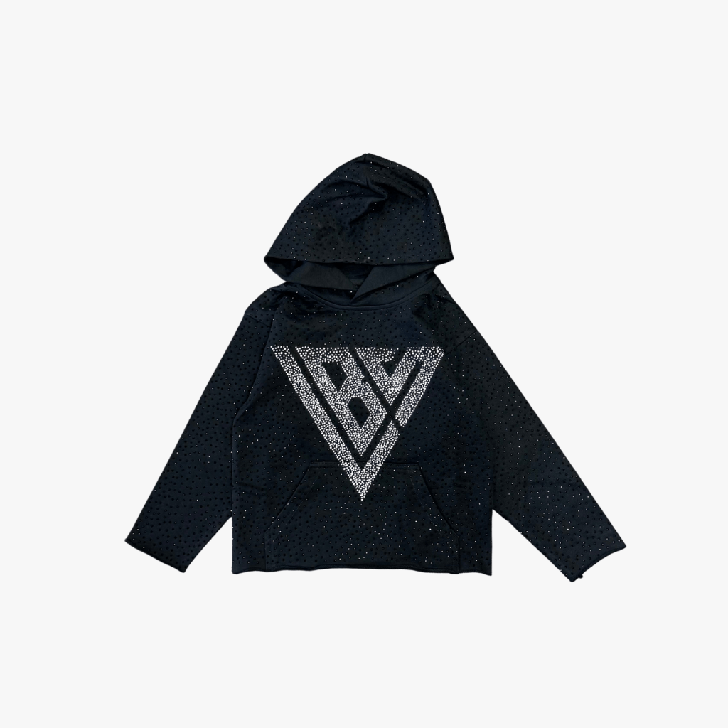Kids Poppin Rhinestone Pullover Black - Valabasas