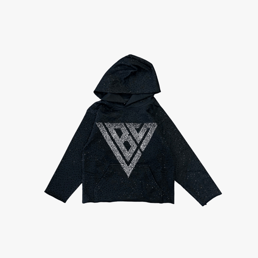 Kids Poppin Rhinestone Pullover Black - Valabasas
