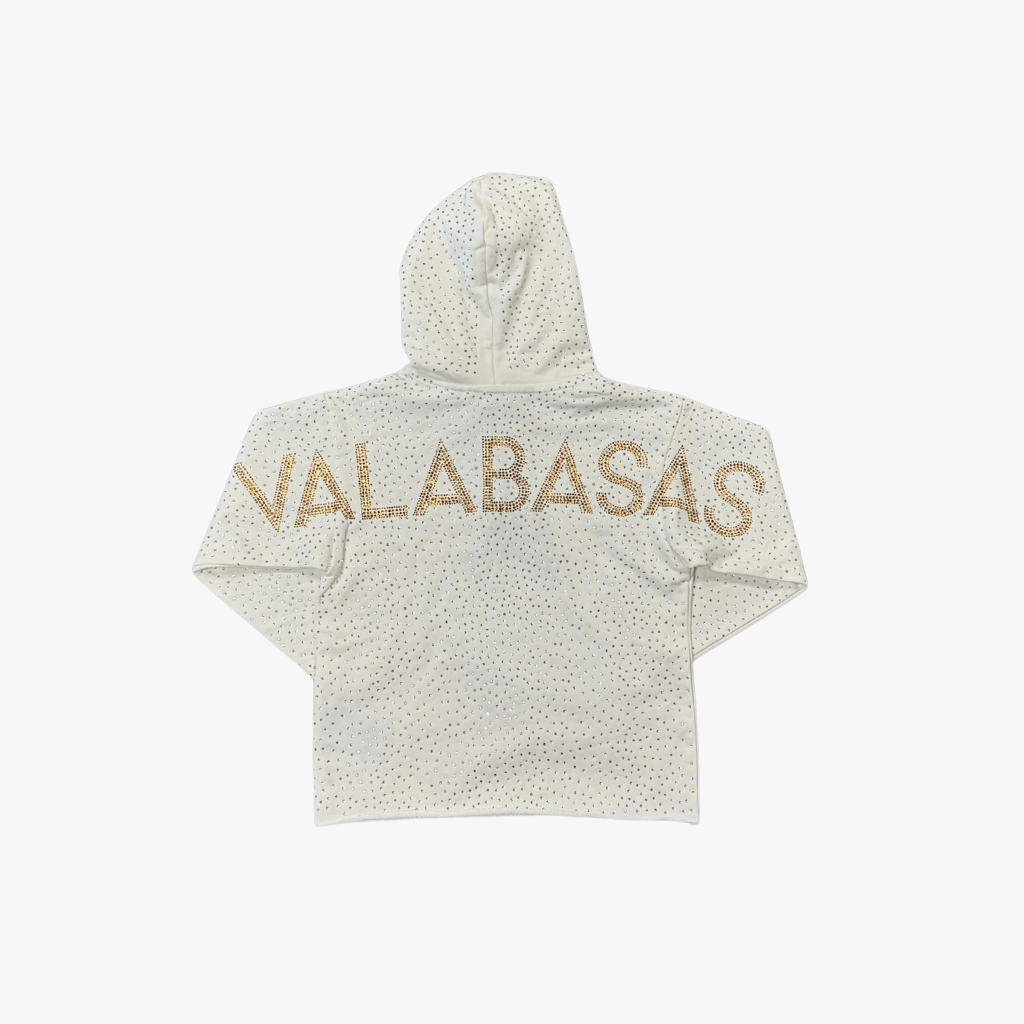 Kids Poppin Rhinestone Pullover White - Valabasas