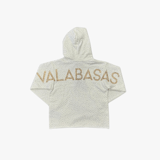 Kids Poppin Rhinestone Pullover White - Valabasas