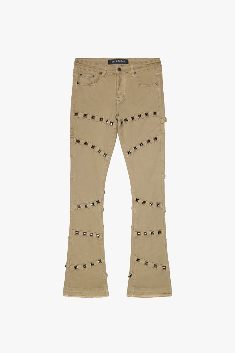 KIDS "PYGROS" DENIM STACKED LIGHT KHAKI - Valabasas