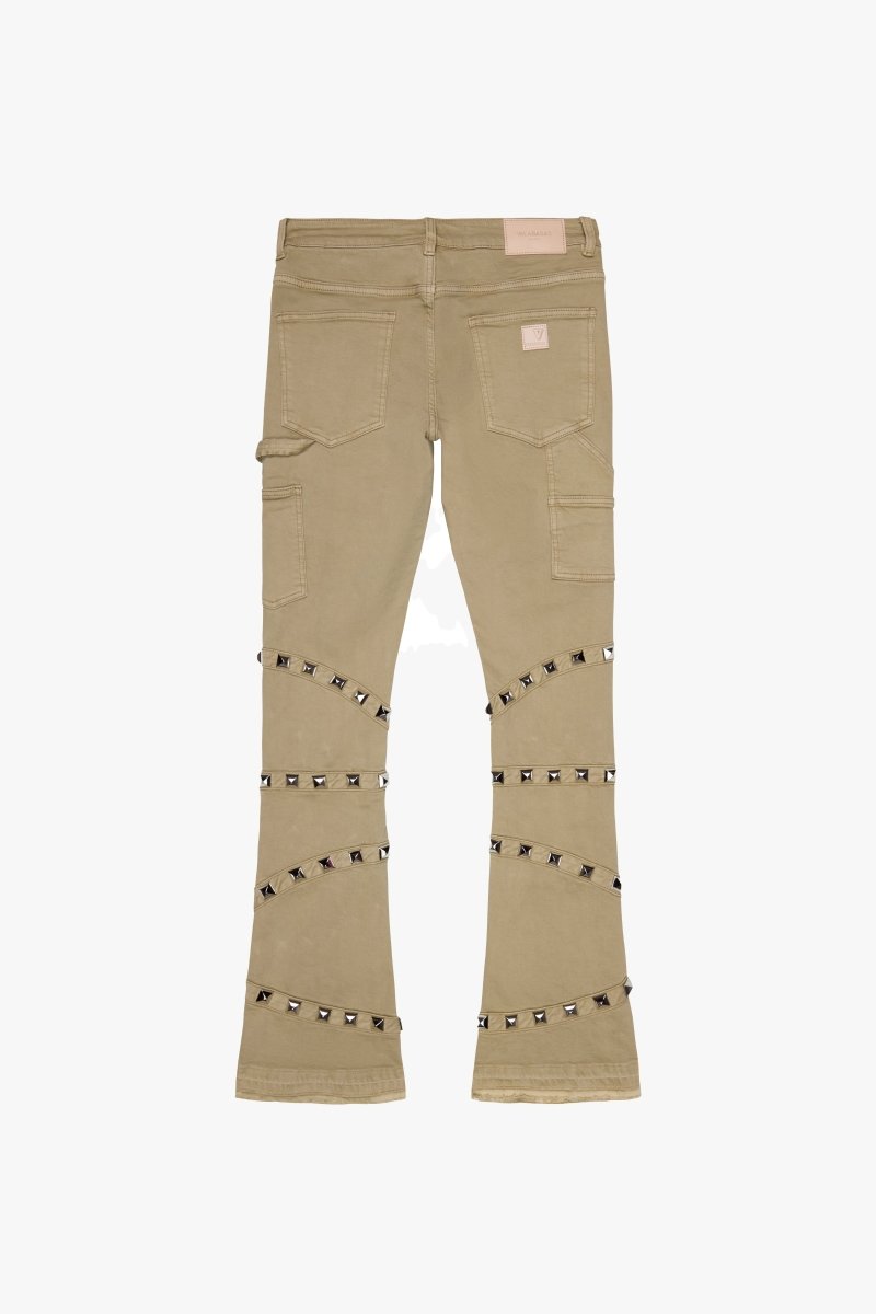 KIDS "PYGROS" DENIM STACKED LIGHT KHAKI - Valabasas