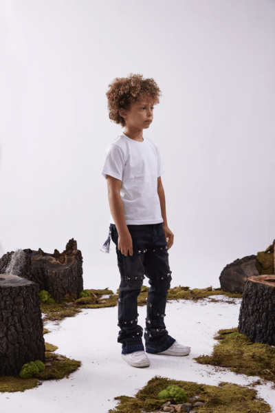 KIDS "PYGROS" STACKED DARK GREY WASH - Valabasas